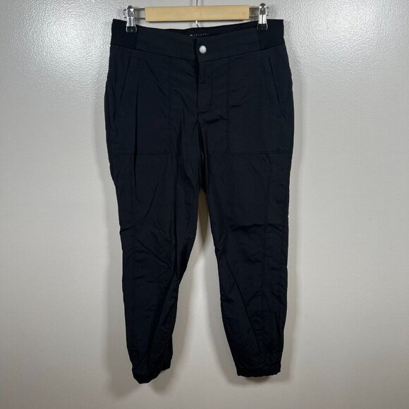 Athleta Trekkie Jogger Pants Size 4 Black Outdoor Hiking Travel Athleisure Nylon - Picture 1 of 12